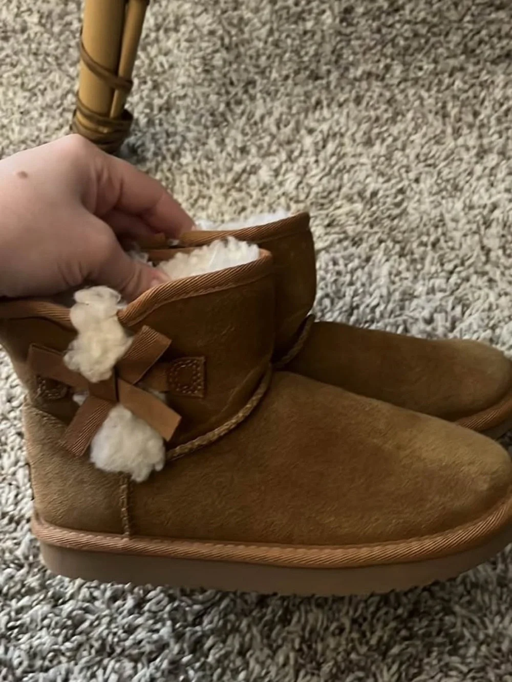 Koolaburra Kids Tan Suede Shearling-Lined Boots